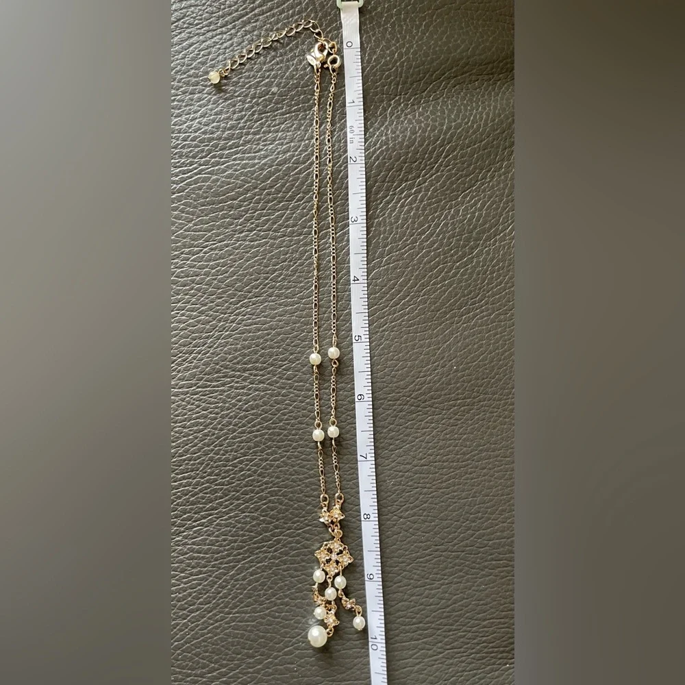 Signed NWT Vintage Gold Pearl Drop Necklace - Picture 10 of 15